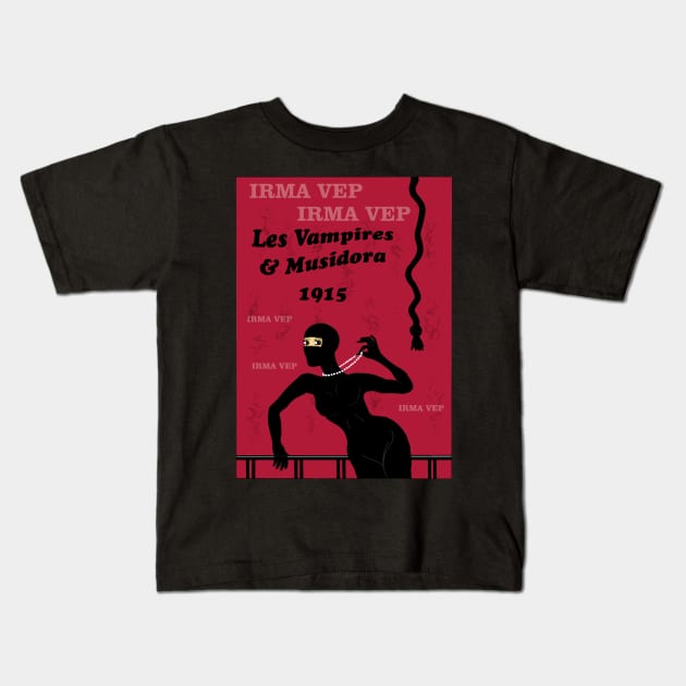 Musidora as Irma Vep Kids T-Shirt by CodexDracula